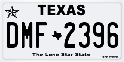 TX license plate DMF2396