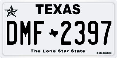 TX license plate DMF2397