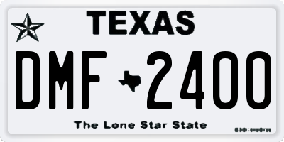 TX license plate DMF2400