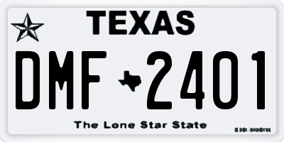 TX license plate DMF2401