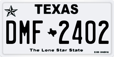 TX license plate DMF2402