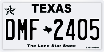 TX license plate DMF2405