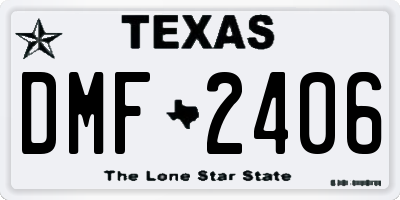TX license plate DMF2406