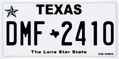 TX license plate DMF2410