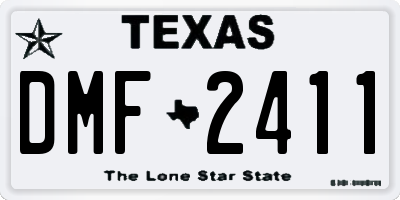 TX license plate DMF2411