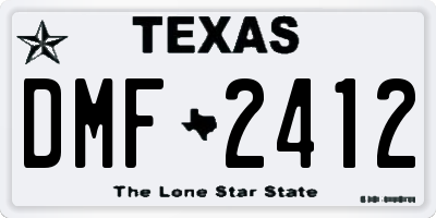 TX license plate DMF2412