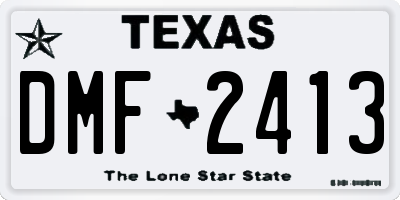 TX license plate DMF2413