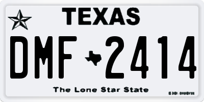TX license plate DMF2414
