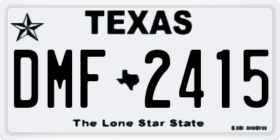 TX license plate DMF2415