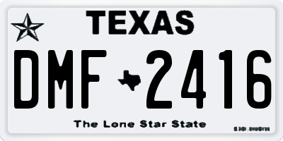 TX license plate DMF2416