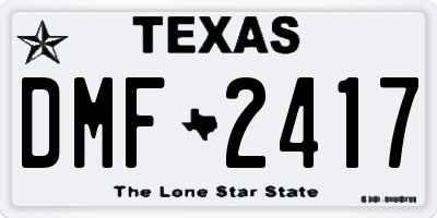 TX license plate DMF2417