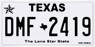 TX license plate DMF2419