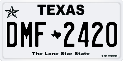 TX license plate DMF2420