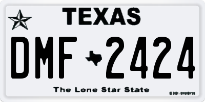 TX license plate DMF2424