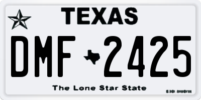 TX license plate DMF2425