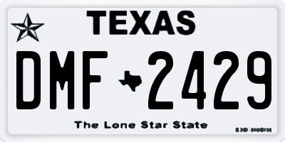 TX license plate DMF2429