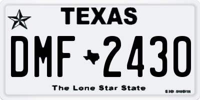 TX license plate DMF2430