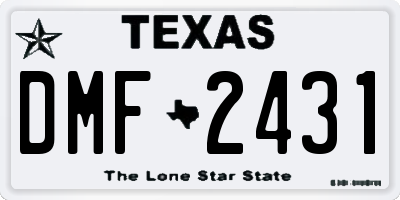 TX license plate DMF2431