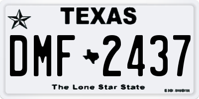 TX license plate DMF2437