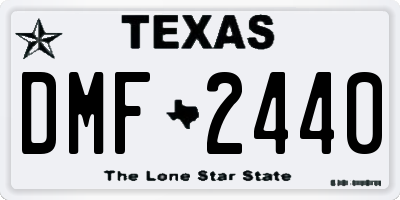 TX license plate DMF2440