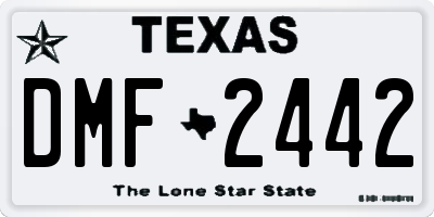 TX license plate DMF2442