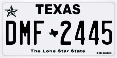 TX license plate DMF2445