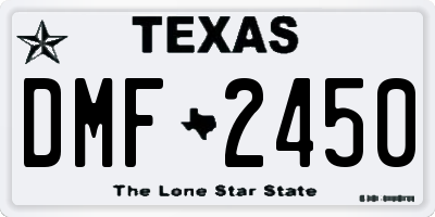 TX license plate DMF2450