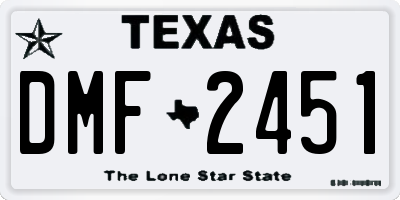 TX license plate DMF2451