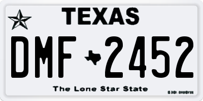 TX license plate DMF2452