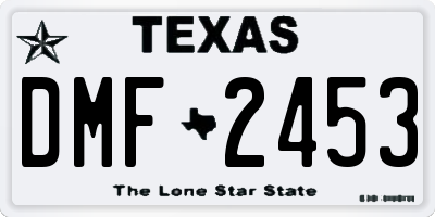 TX license plate DMF2453