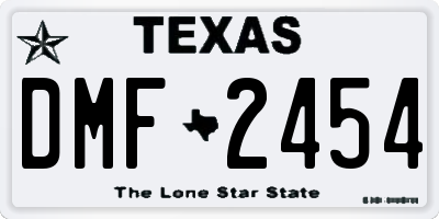 TX license plate DMF2454