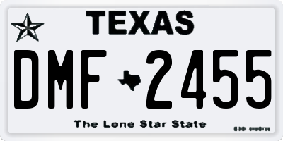 TX license plate DMF2455