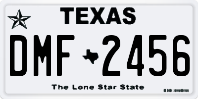 TX license plate DMF2456