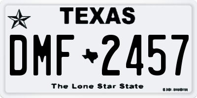 TX license plate DMF2457