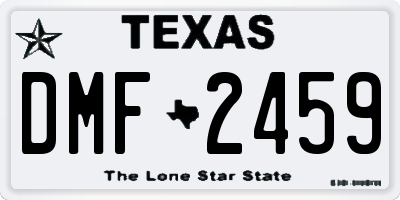 TX license plate DMF2459