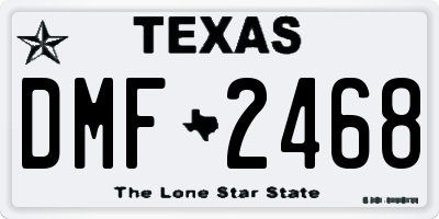 TX license plate DMF2468