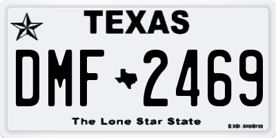 TX license plate DMF2469