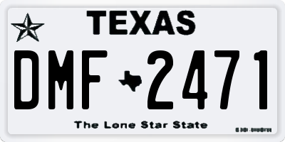 TX license plate DMF2471