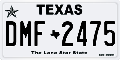 TX license plate DMF2475
