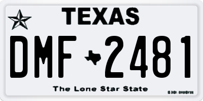 TX license plate DMF2481