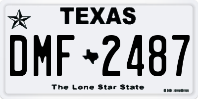 TX license plate DMF2487