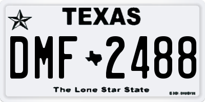 TX license plate DMF2488