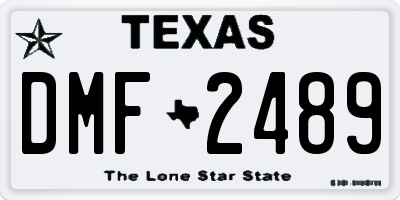 TX license plate DMF2489