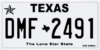 TX license plate DMF2491