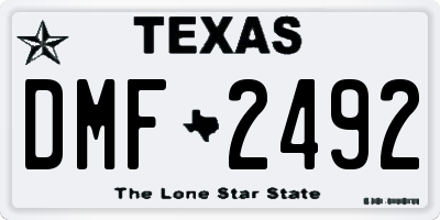 TX license plate DMF2492