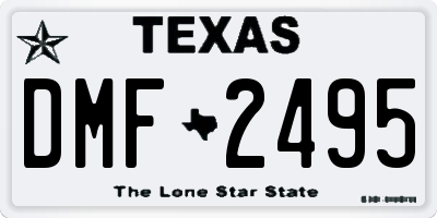TX license plate DMF2495