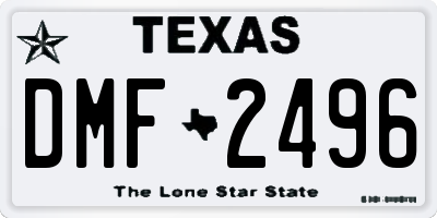 TX license plate DMF2496