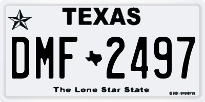 TX license plate DMF2497