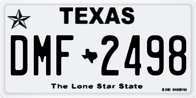 TX license plate DMF2498