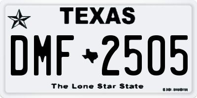 TX license plate DMF2505